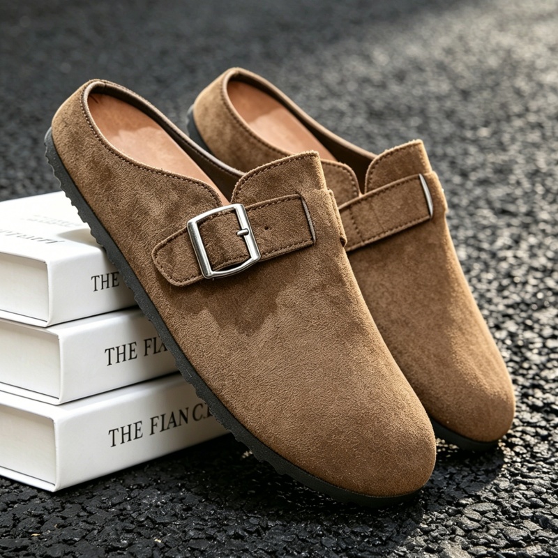 Insole Arch Support - Comwarm Modische Wildleder-Mules für Damen, Herren-Sandalen