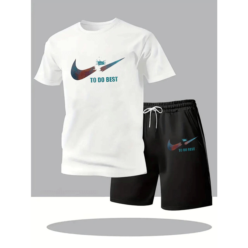 Running Gear Men - Neue Sommer-Sportbekleidung Herren-Anzug Mode Zweiteiliges Sport-Fitness-Lauf-Set