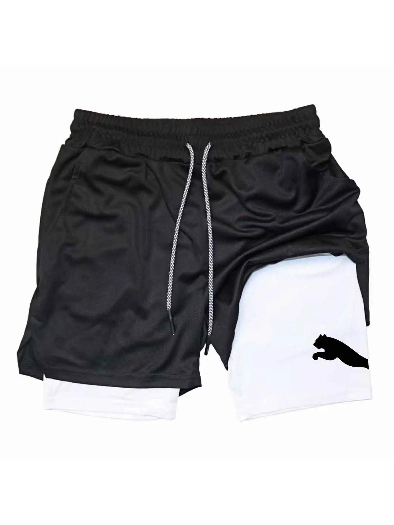 Running Gear Men - Bedruckte Sportshorts 2-in-1 Gym-Laufshorts Slow-Running Casual